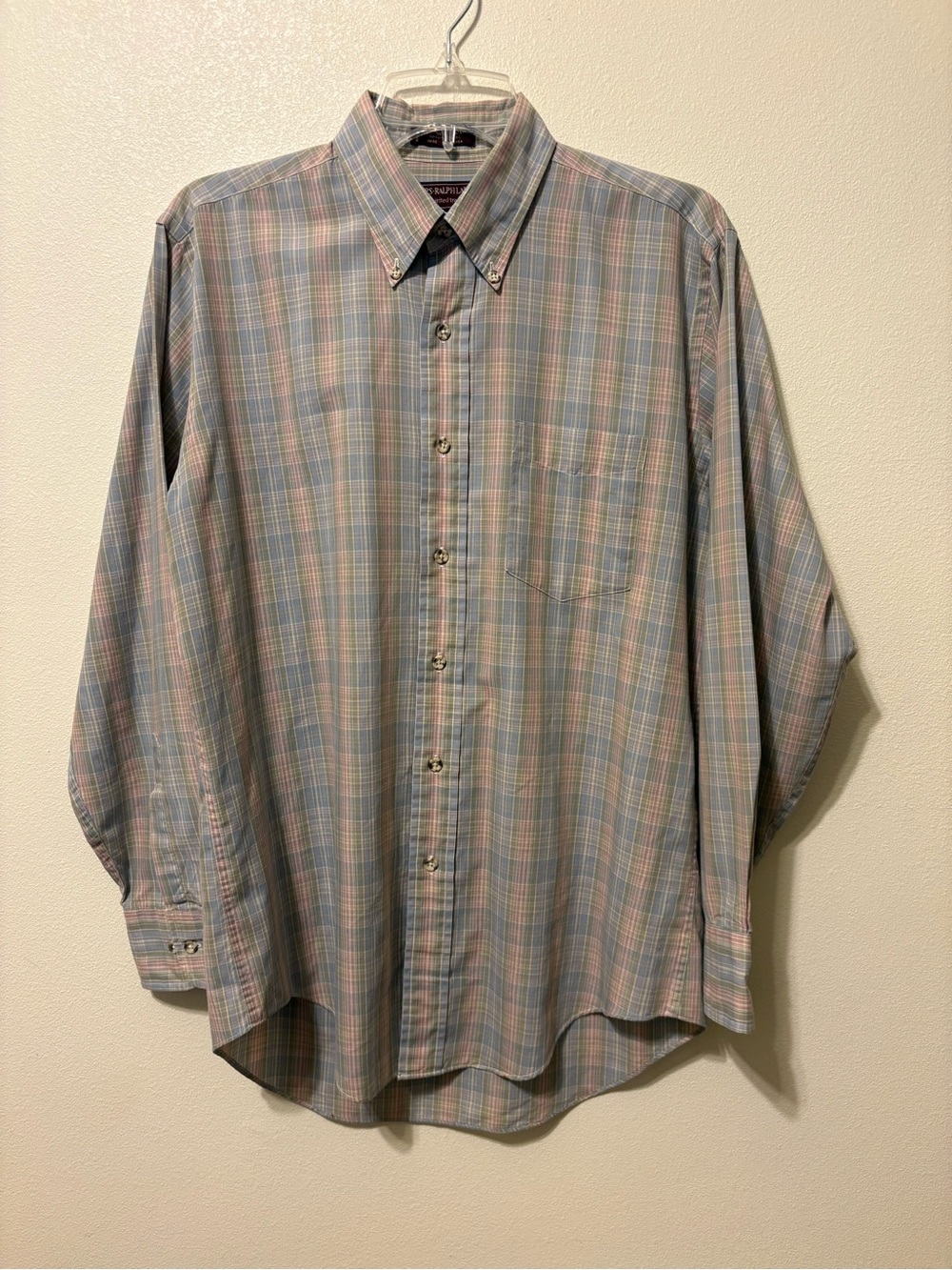 Vintage Chaps Ralph Lauren’s Long-Sleeve Button-Down Plaid Shirt -